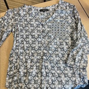 Fred David Gray Patterned Blouse